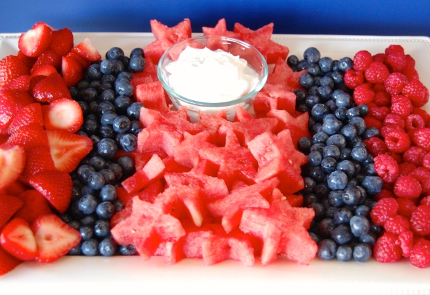 Star-spangled fruit tray.